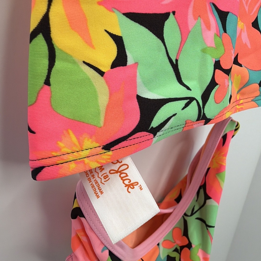 Cat and Jack Girls Floral 2 Piece Bikini Set Size MEDIUM 8 New with Tags - Picture 11 of 15